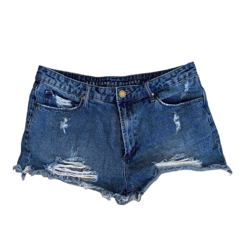 Nordstrom Classic Blue Ripped Jean Shorts, women’s 30